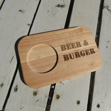 Laser Engraved Wooden Board – “Beer & Burger” | Father’s Day Gift |  Beer & Burger BBQ Tray