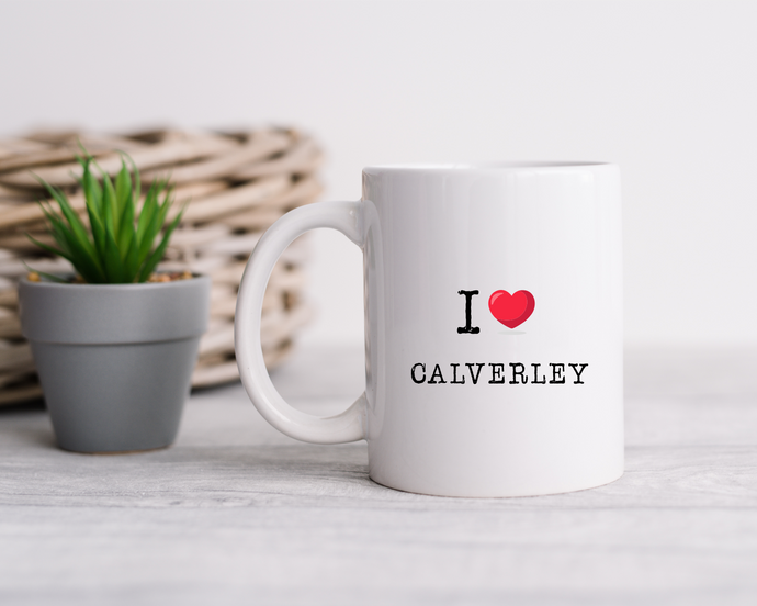 I LOVE CALVERLEY printed ceramic mug