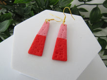 Induere - Polymer Clay Earrings | Red + Pink drop