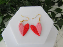 Induere - Polymer Clay Earrings | Red + Pink Heart