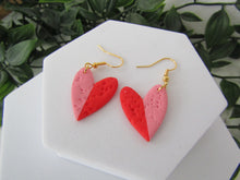 Induere - Polymer Clay Earrings | Red + Pink Heart
