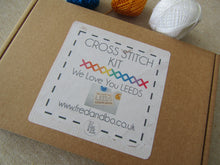 We Love You Leeds Leeds Leeds” Cross Stitch Kit – Wooden Plaque for Leeds Fans