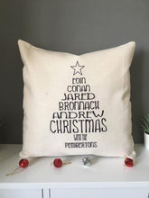 Christmas Tree Family Names cushion pillow - personalised