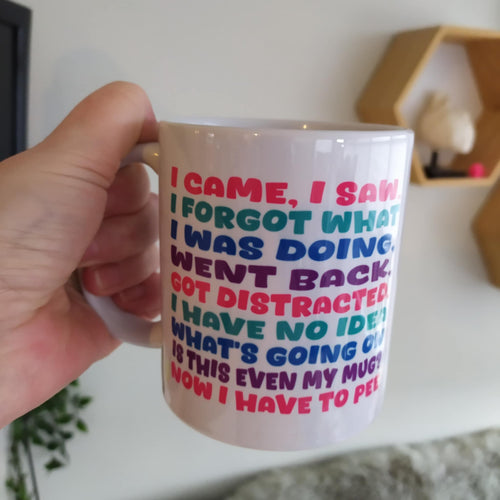 I came, I saw, I forgot what I was doing…. Funny ceramic mug