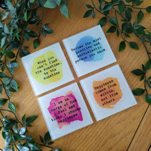 Positive mantra- sunshine quote - printed Glass Coaster