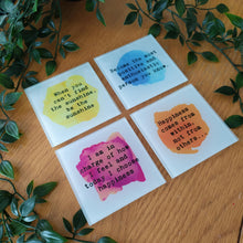 Positive mantra- sunshine quote - printed Glass Coaster