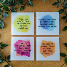 Positive mantra- sunshine quote - printed Glass Coaster