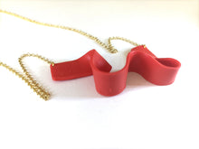 Induere Designs Statement Necklace - Coral Red Swoosh