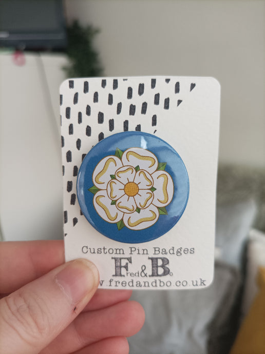 Yorkshire Rose Button Badge 38mm