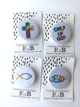 Christian Symbols Badges set of 4 Rainbow - Button Badge 38mm