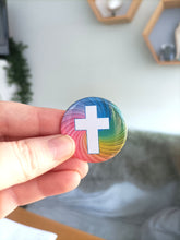 Christian Symbols Badges set of 4 Bright Rainbow - Button Badge 38mm