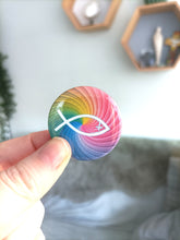 Christian Symbols Badges set of 4 Bright Rainbow - Button Badge 38mm