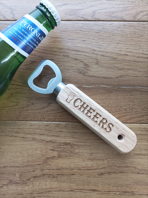 Wooden Bottle Opener - Cheers