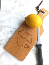 Bamboo Serving paddle - Chopping Board - Yorkshire Outline - Eeh By Gum