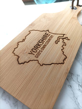 Bamboo Serving paddle - Chopping Board - Yorkshire Outline - Gods Own Country