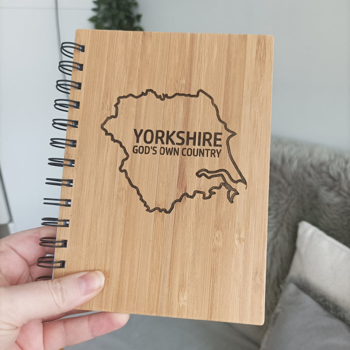 Bamboo Engraved Notebook - Yorkshire Gods Own Country