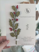 Laser Cut Wooden Holly- Flower - December