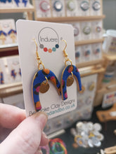 Induere Designs Polymer Clay Earrings| Blue Leopard Arch