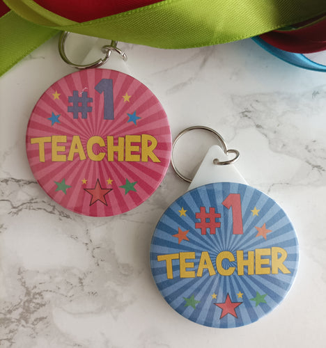 #1 Teacher Medal / Keyring - Thank You Teacher Gift