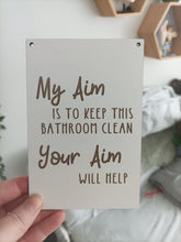Bathroom humour laser engraved plaque - Your aim - Fred And Bo