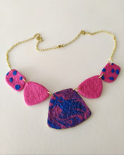 Induere Designs Statement Necklace - cobalt & Fushia