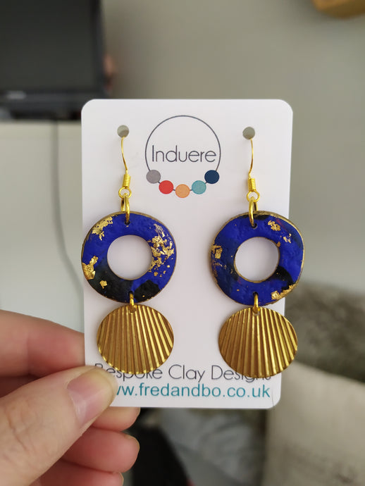 Induere Designs Polymer Clay Earrings| Mystic Ring Drop 17H