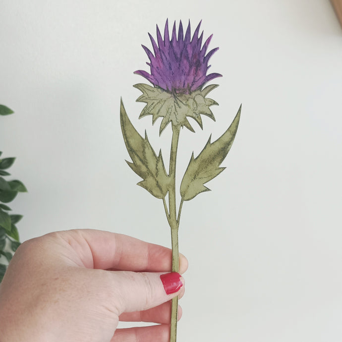 Laser Cut Wooden Thistle- Flower - Flower of Scotland