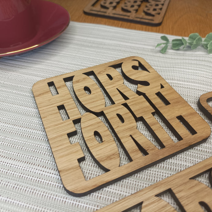 Horsforth Personalised Laser Cut Coaster Mini Plaque - Oak Veneer