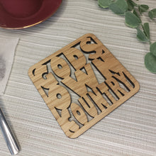 God's Own Country- Laser Cut Coaster Mini Plaque - Oak Veneer