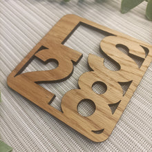 LS28 Postcode - Laser Cut Coaster Mini Plaque - Oak Veneer