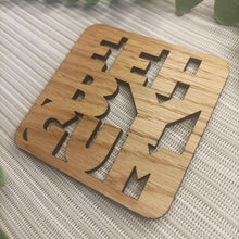 Eeh By Gum Yorkshire Slang - Laser Cut Coaster Mini Plaque - Oak Veneer