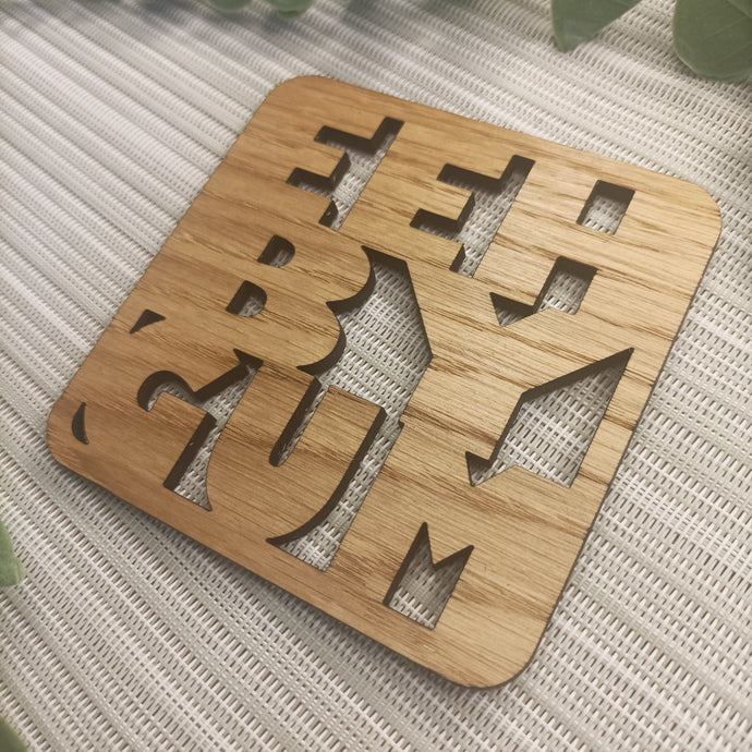 Eeh By Gum Yorkshire Slang - Laser Cut Coaster Mini Plaque - Oak Veneer