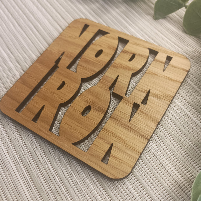 NORN IRISH - Laser Cut Coaster Mini Plaque - Oak Veneer