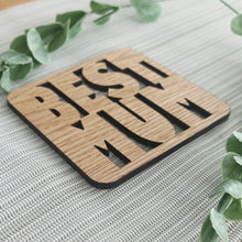 Best Mum - Mother's day Laser Cut Coaster Mini Plaque - Oak Veneer