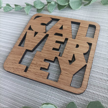 Calverley Personalised Laser Cut Coaster Mini Plaque - Oak Veneer