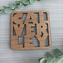 Calverley Personalised Laser Cut Coaster Mini Plaque - Oak Veneer