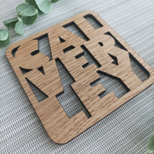 Calverley Personalised Laser Cut Coaster Mini Plaque - Oak Veneer