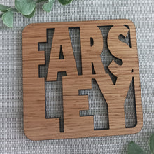 Farsley Personalised Laser Cut Coaster Mini Plaque - Oak Veneer