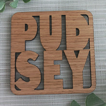 Pudsey Personalised Laser Cut Coaster Mini Plaque - Oak Veneer