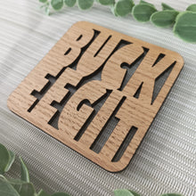 Set of 4 Belfast Slang Coasters - Laser Cut Coaster Mini Plaque - Oak Veneer