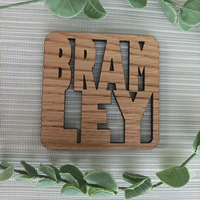 Bramley - Laser Cut Coaster Mini Plaque - Oak Veneer