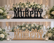 Mr & Mrs ..... laser cut wedding plaque