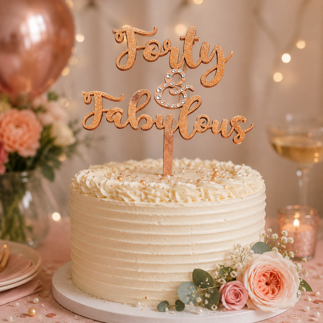 Forty & Fabulous Cake topper - 40th Birthday