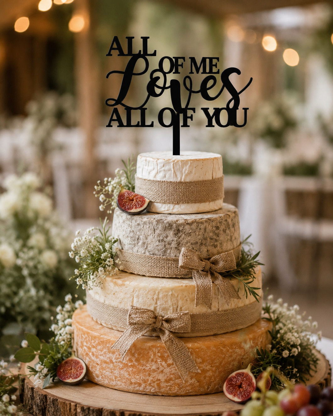 Cake topper - wedding - All of me loves all of you