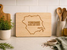 Engraved chopping board- Yorkshire Outline Gods Own Country