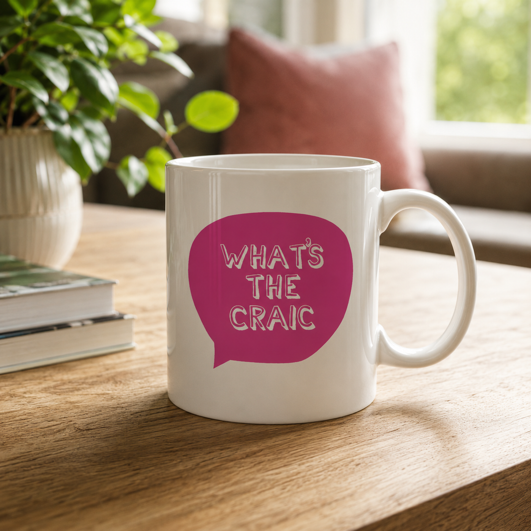 Belfast Slang Whats The Craic printed ceramic mug