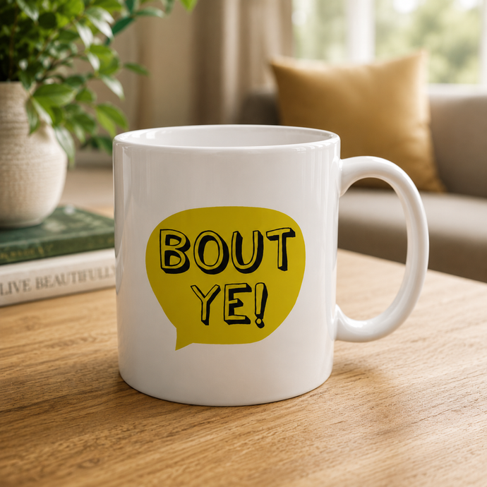 Belfast Slang Bout Ye! printed ceramic mug