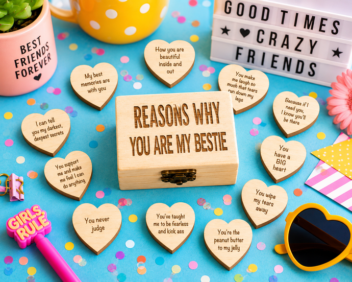 Reasons why you are my bestie .... Keepsake  - chest and hearts