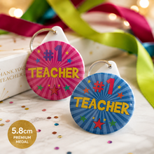 #1 Teacher Medal / Keyring - Thank You Teacher Gift