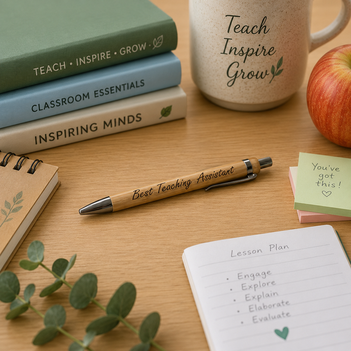 Best Teaching assistant - cursive font- Engraved Wooden Pen
